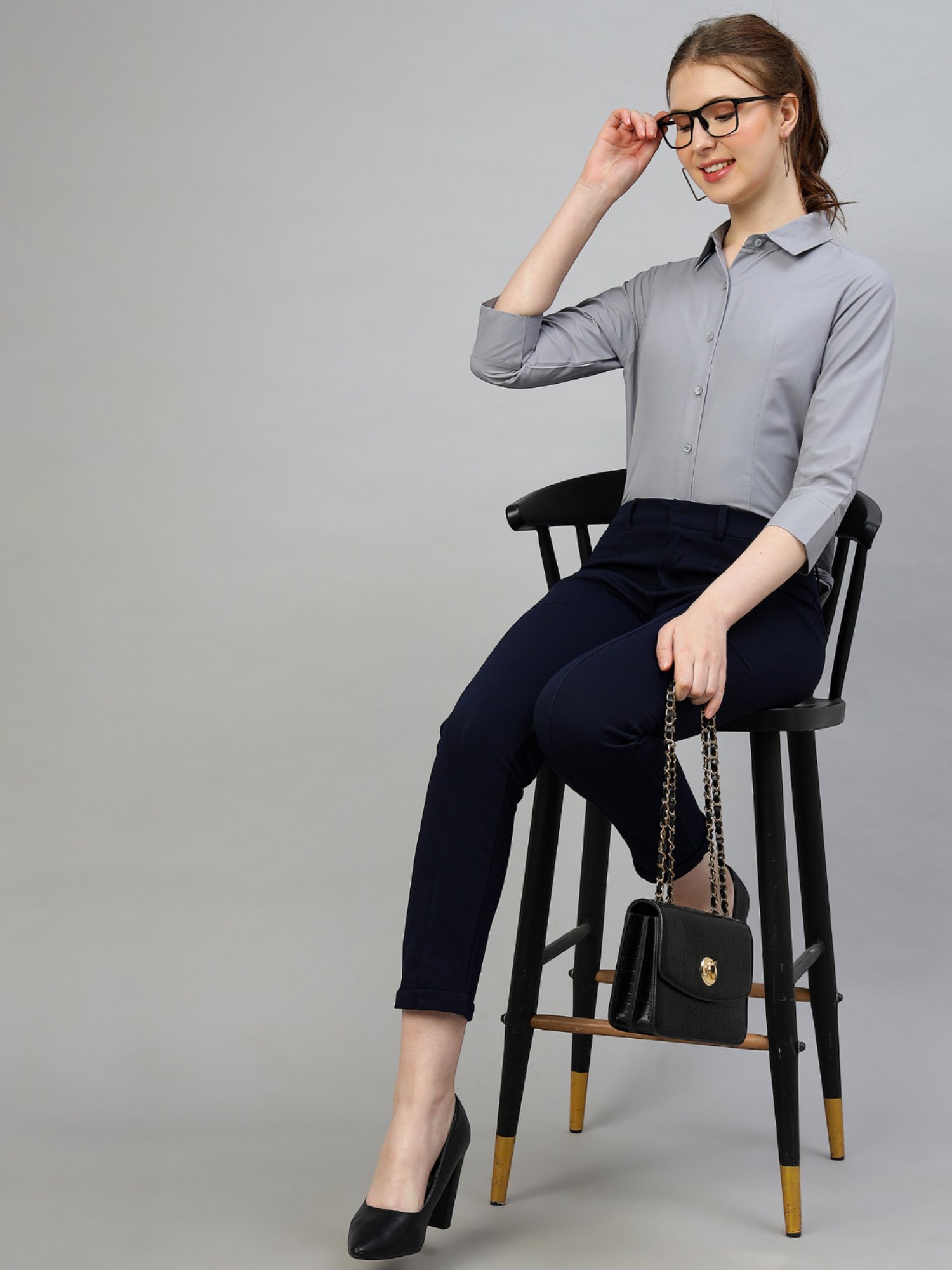 FITHUB Grey Regular Fit Shirt