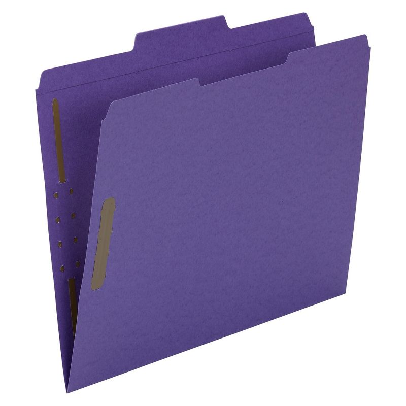 Smead(R) Top Tab Colored 2-Fastener Folders  1/3-Cut Tabs  Letter Size  Purple  50/Box 13040