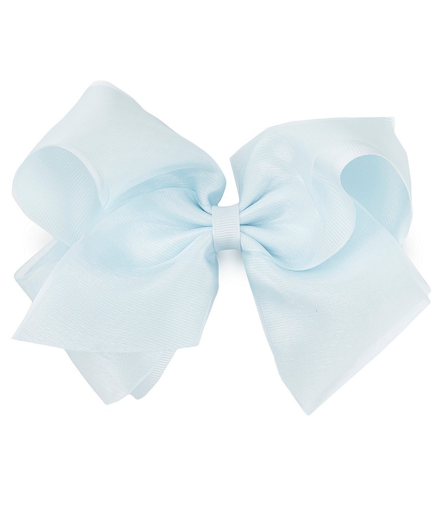 Copper Key Patterned Sparkle and Grosgrain Overlay King Bow