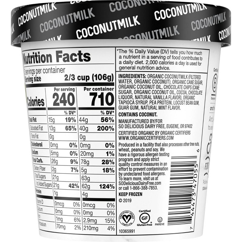 So Delicious Dairy Free Coconut Milk Frozen Dessert Mint Chip - 16oz