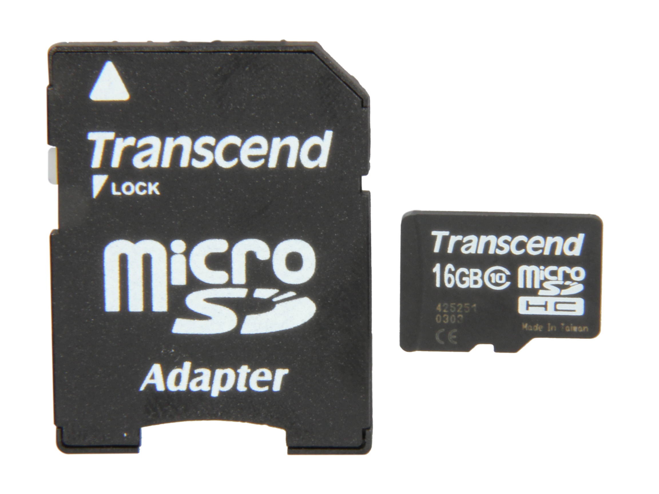 Transcend 16GB microSDHC Flash Card Model TS16GUSDHC10