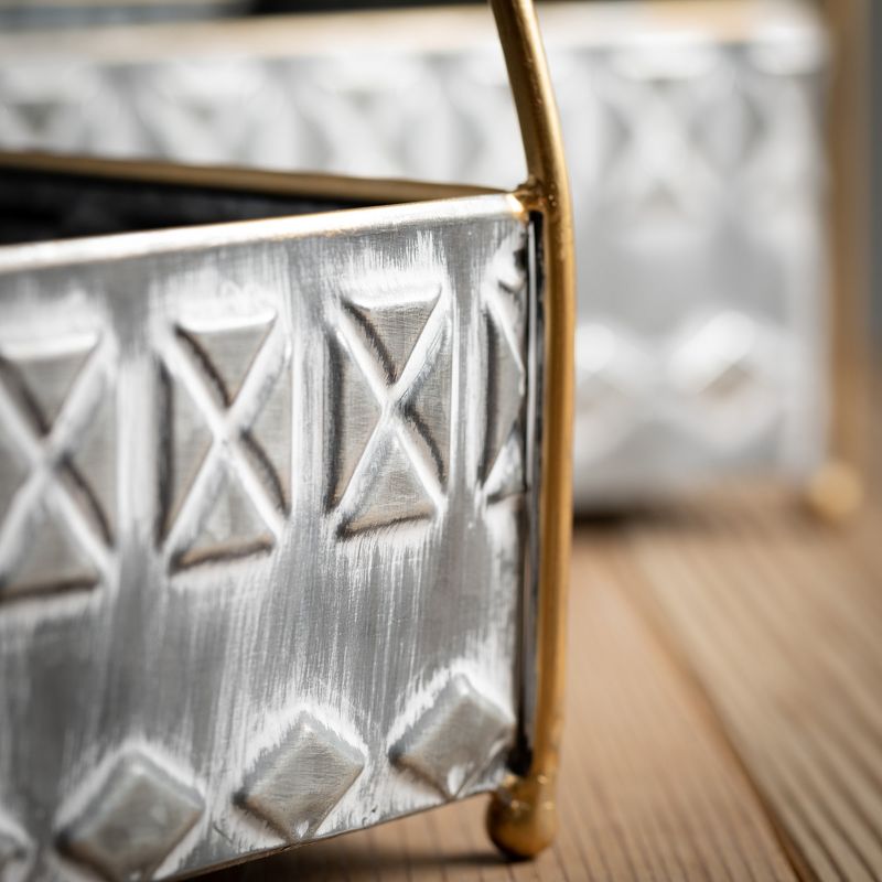 Set of 2 Metal Planters White - CosmoLiving by Cosmopolitan