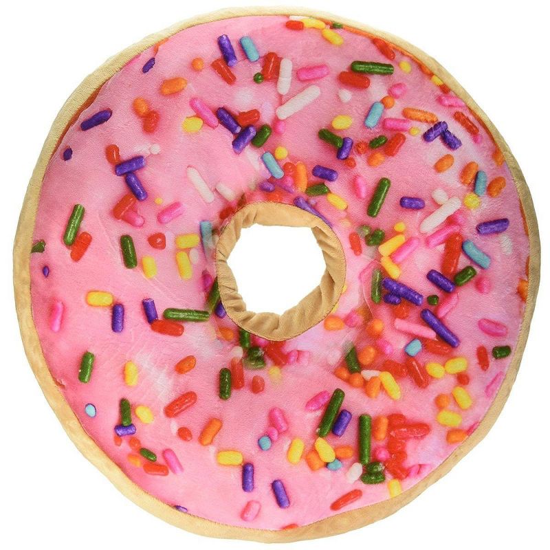 Top Trenz Inc Scented Sprinkle Donut 16" Pillow (Strawberry)