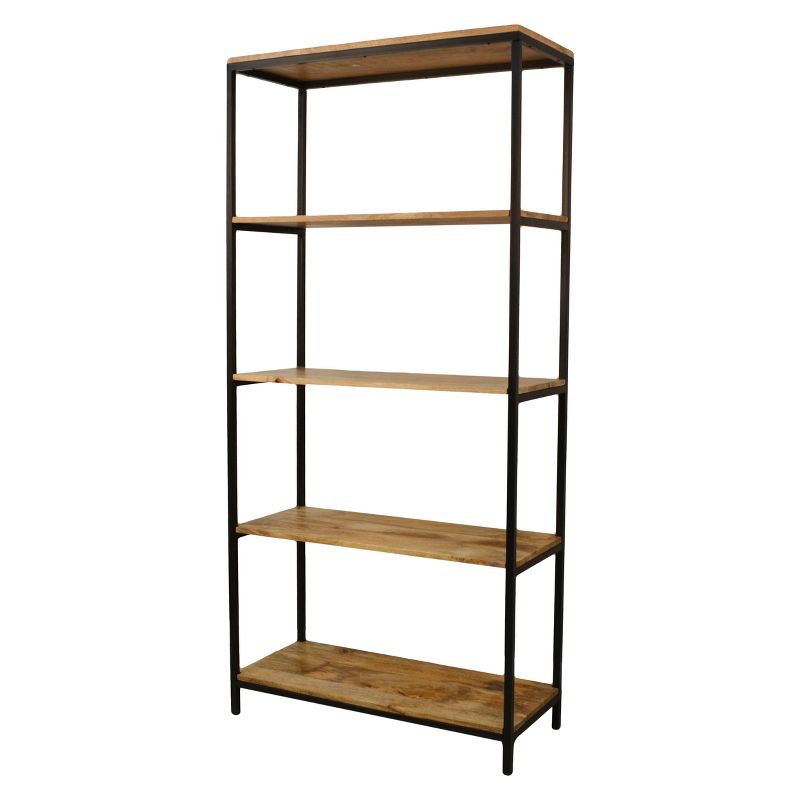 72" Flynn Tall Bookcase Natural/Black - Carolina Chair and Table