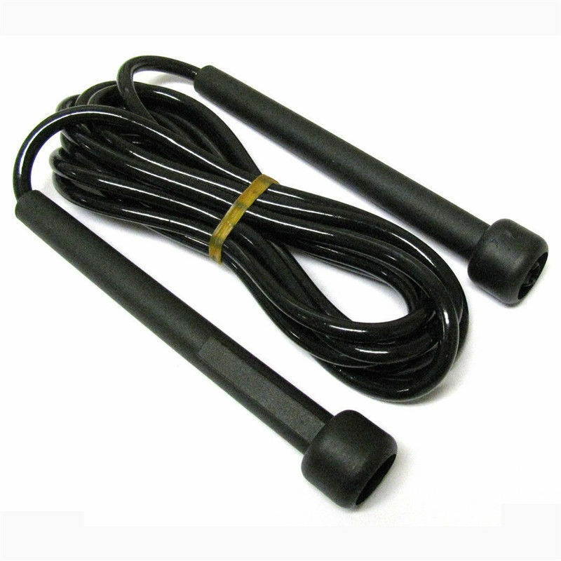 Black 2.7m 9ft Plastic Handle Speed Skipping Jump Rope Boxing Exercise Jumping