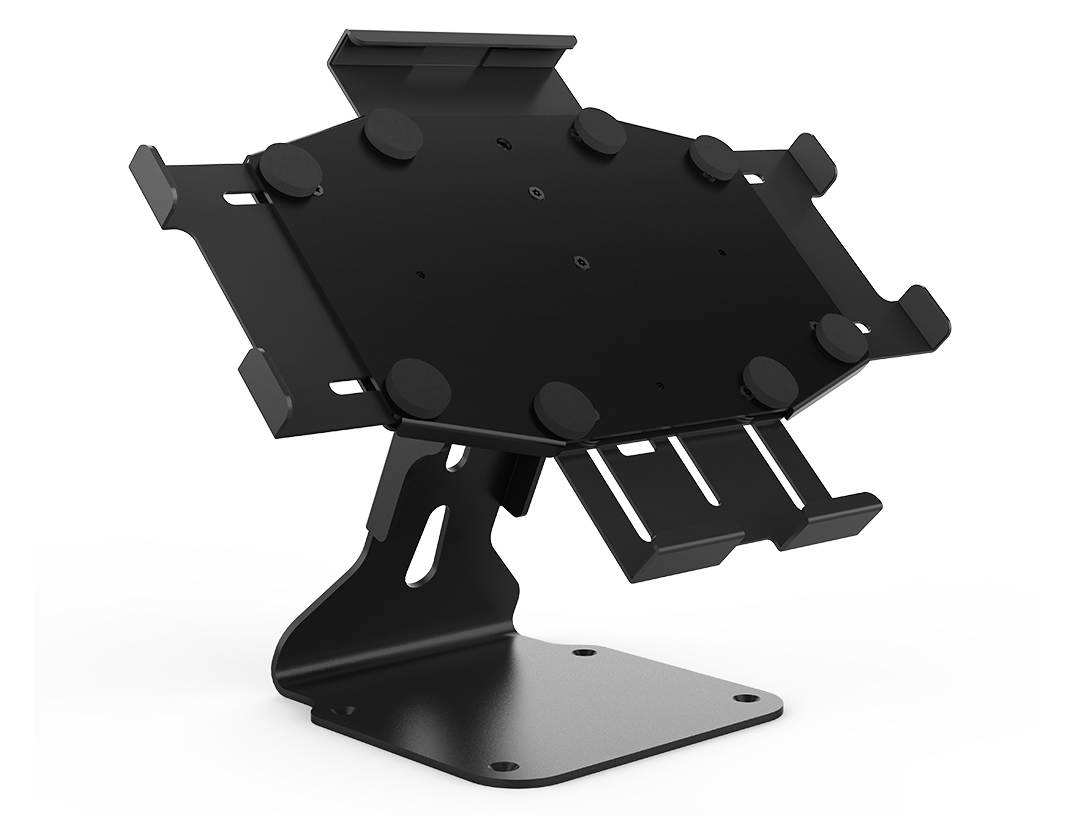 Beelta Tablet Stands Adjustable for 9.7''-12.9'', Compatible with all series of iPad, iPad Air and iPad pro, Business Desktop Retai POS iPad Stand for Desk, Key locked, Metal, Black