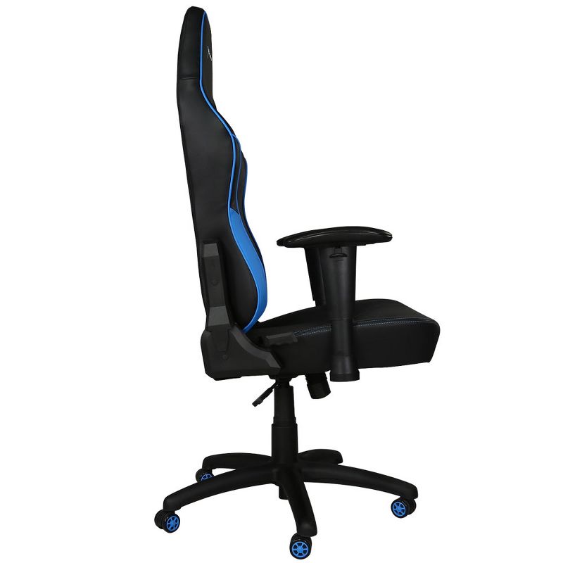 E-Win Knight Series Ergonomic Computer PC Gaming Home Office PVC Leather Tall Back Chair with Pillows, Black and Blue