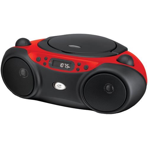 Gpx Boombox Cd Am Fm Radio 3.5Mm Input Led Display - Red - BC232R