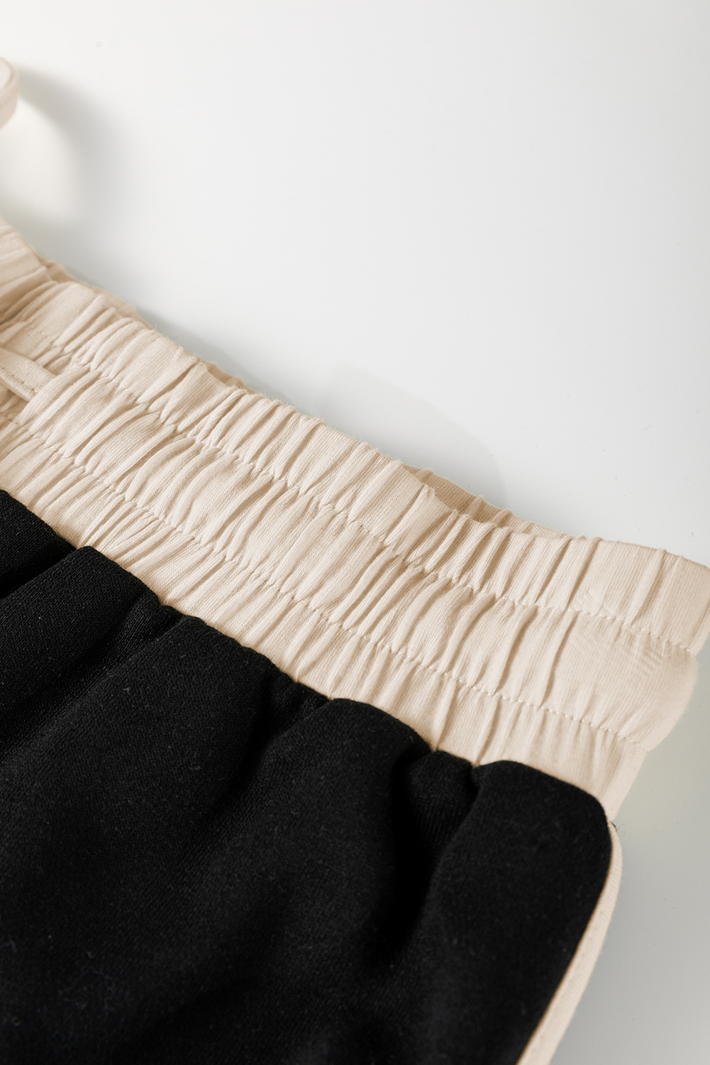 Skobeloff Textured Ruffle Split Top and Drawstring Shorts Set