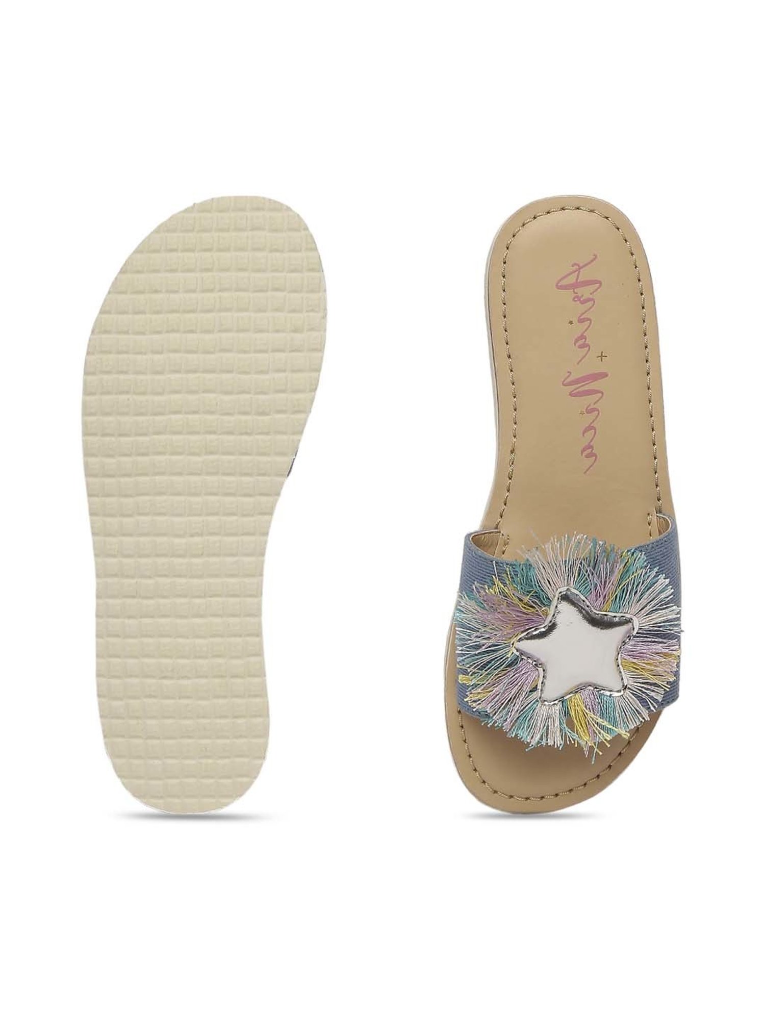 Aria Nica Kids Dream Blue & Beige Casual Slides