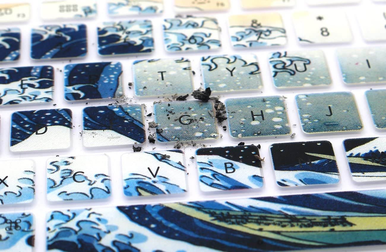 HRH Silicone Keyboard Cover Skin for MacBook Air 13,MacBook Pro 13/15/17 (with or w/Out Retina Display, 2015 or Older Version)&Older iMac USA Layout,Sea Waves