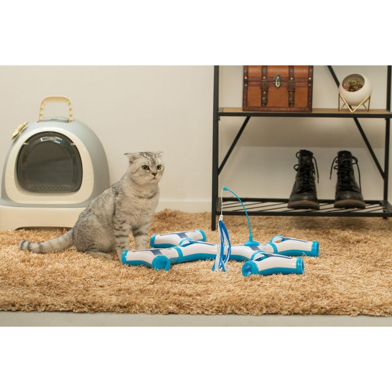 PawsMark Configurable Interactive Cat Toy with Spring Feather Teaser