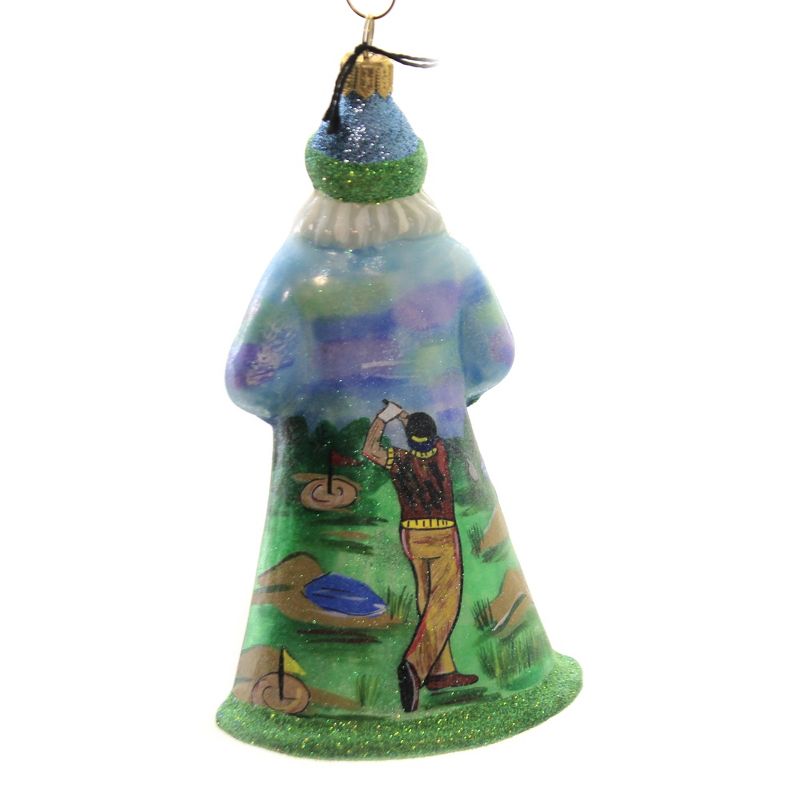 Joy To The World 6.5" Golfing Santa Ornament Glitterazzi Club  -  Tree Ornaments