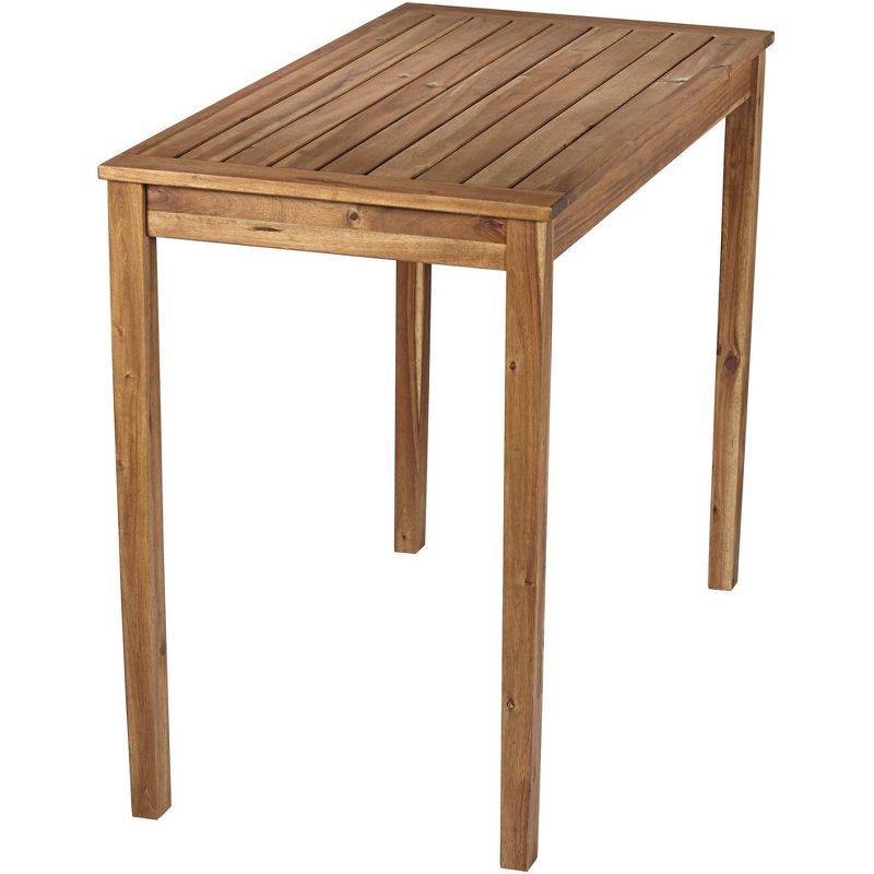 Teal Island Designs Nova 48" Wide Natural Wood Outdoor Bar Table