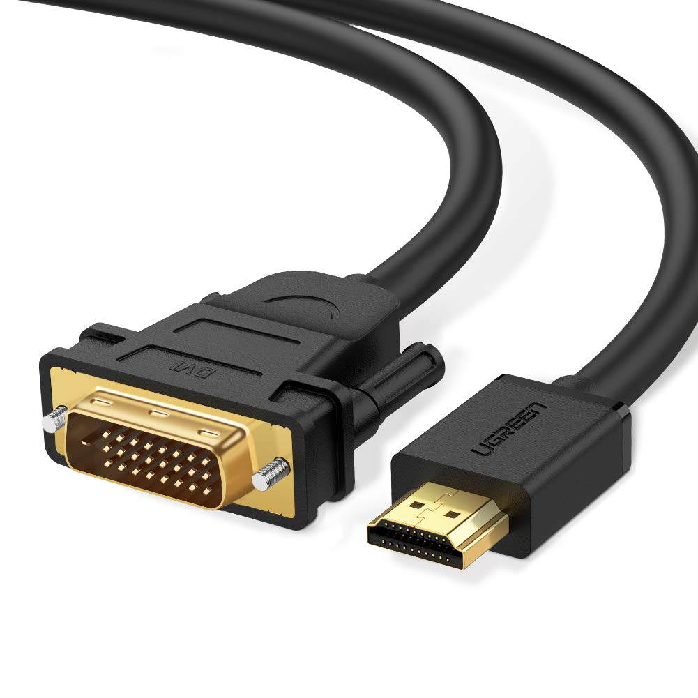 HDMI Cable, 6ft DVI-D Male to HDMI Male Cable, HDMI to DVI Cable Bi-Directional DVI-D 24+1 Male to HDMI Male High Speed Adapter Cable for Raspberry Pi, Roku, Xbox One, Laptop, Graphics Card