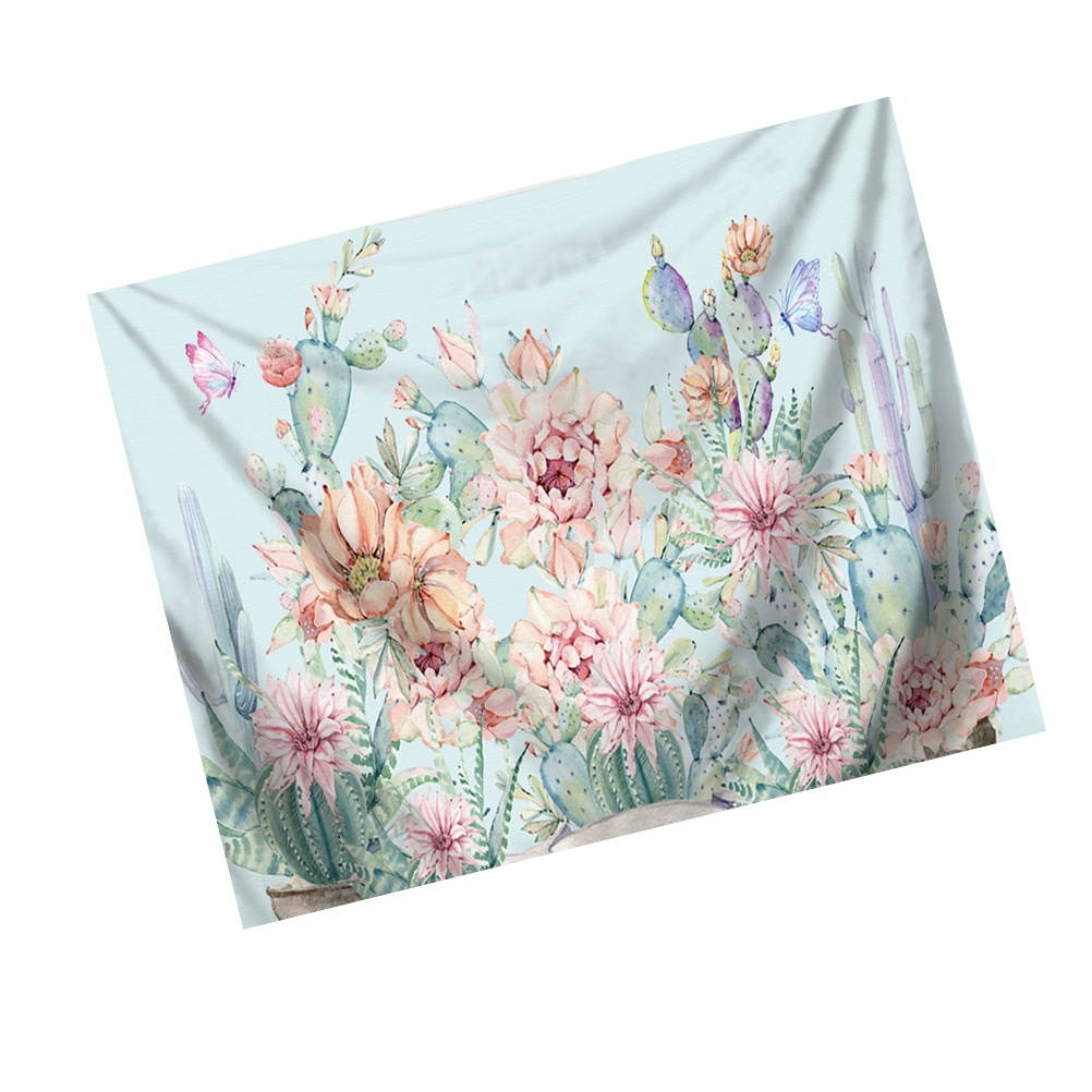 1PC Northern Europe Style Tapestry Bedroom Wall Cloth Decor Green Plants Tapestry Cloth Fashion Mural Beach Towel Multi-purpose Bath Towel for Home Hotel Decor (Good Time Style)