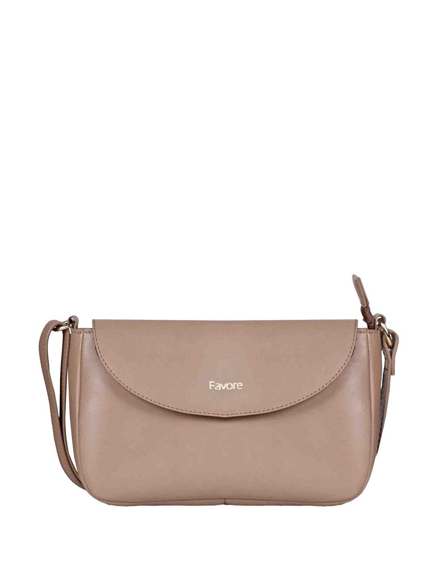 Favore Peach Solid Small Sling Handbag