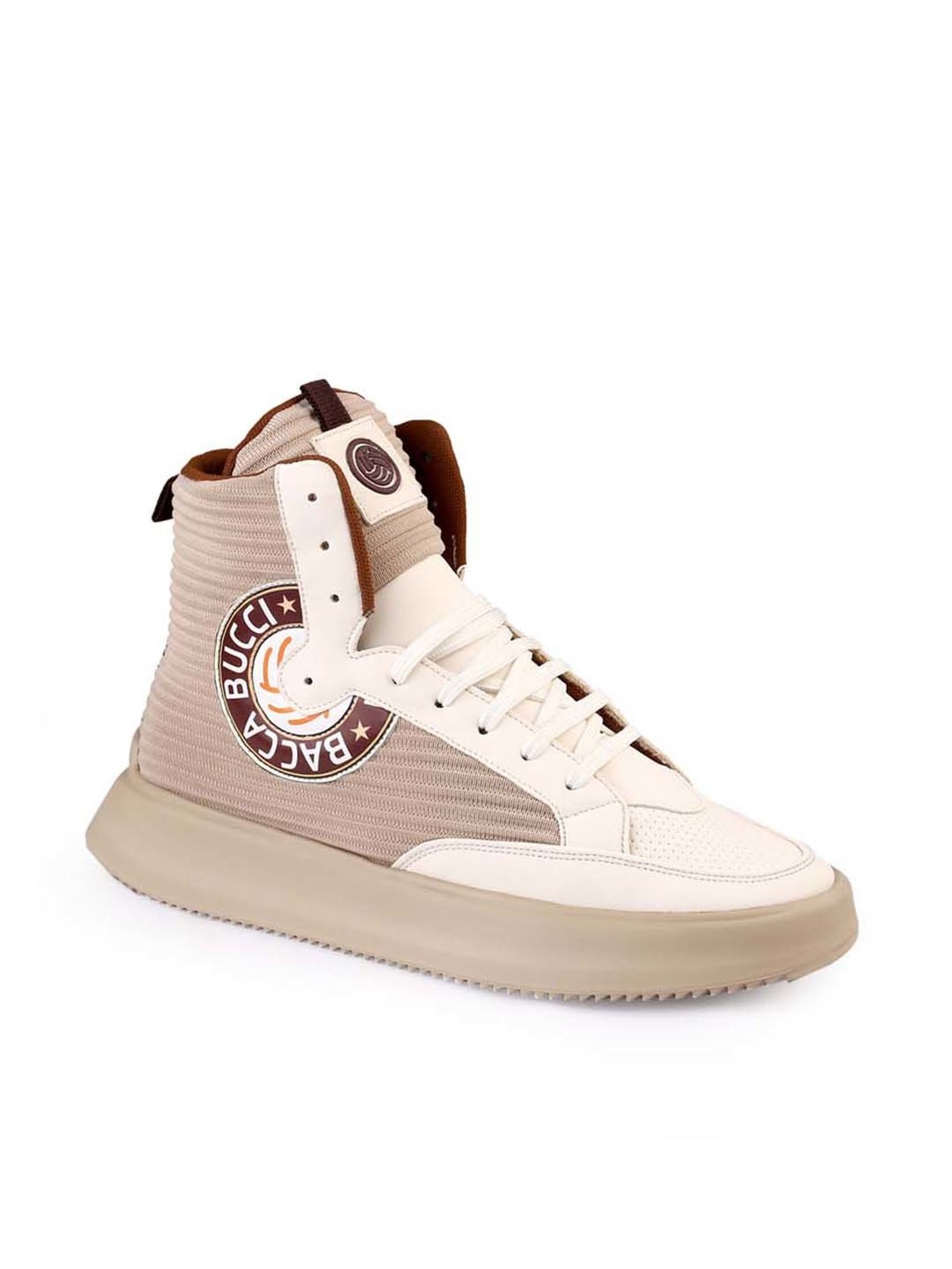 Bacca Bucci Men's STREETHULK Beige Ankle High Sneakers