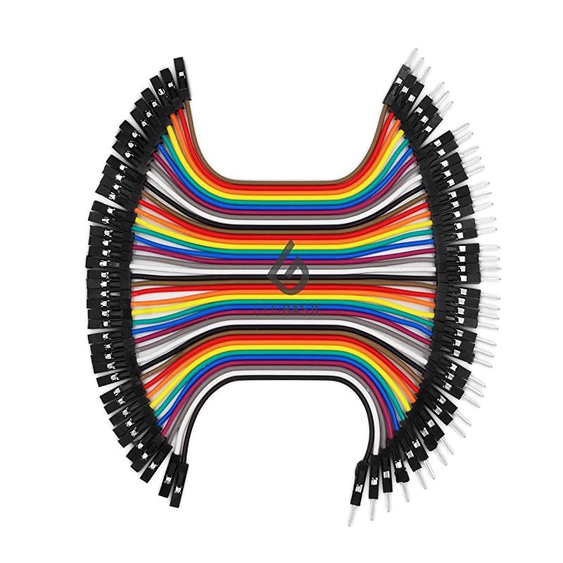 80 Piece Male to Female 4 and 8 Inch Solderless Ribbon Dupont-Compatible Jumper Wires for Breadboard Prototyping