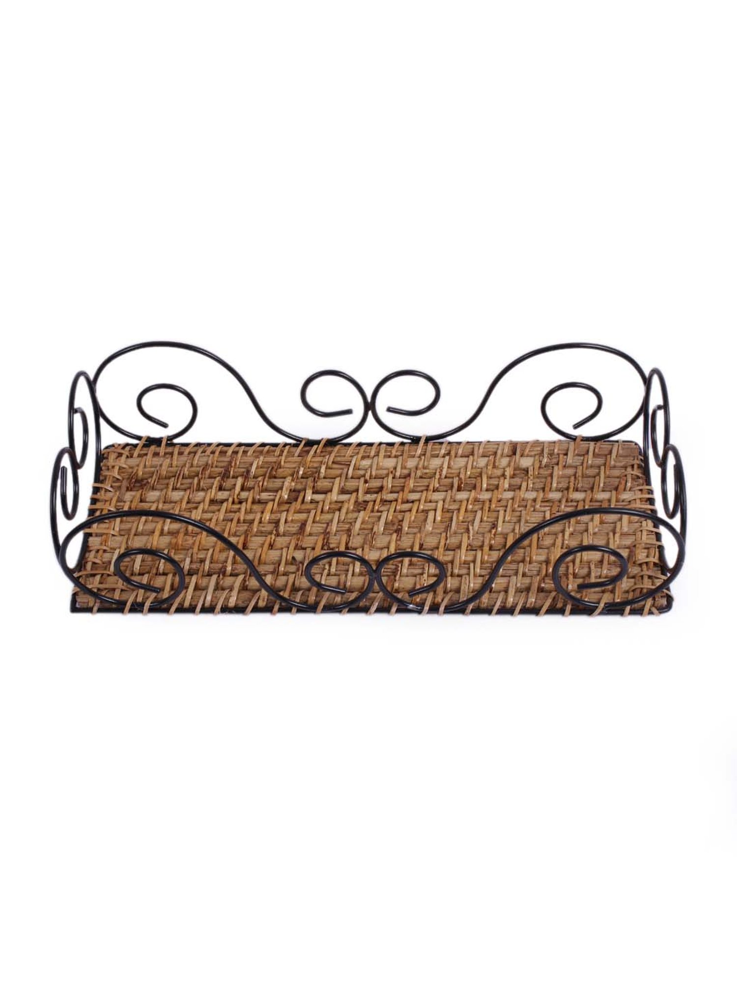 VarEesha Beige Bamboo Wicker Curvy Multipurpose Baskets - Set of 2