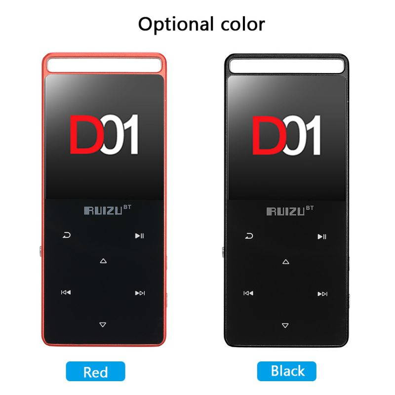 RUIZU D01 HiFi MP3 Player 4G/8G 1.8 inches Touch Button Voice Recorder FM E-Book Clock Video Pedometer USB BT Metal MP3 Music Player