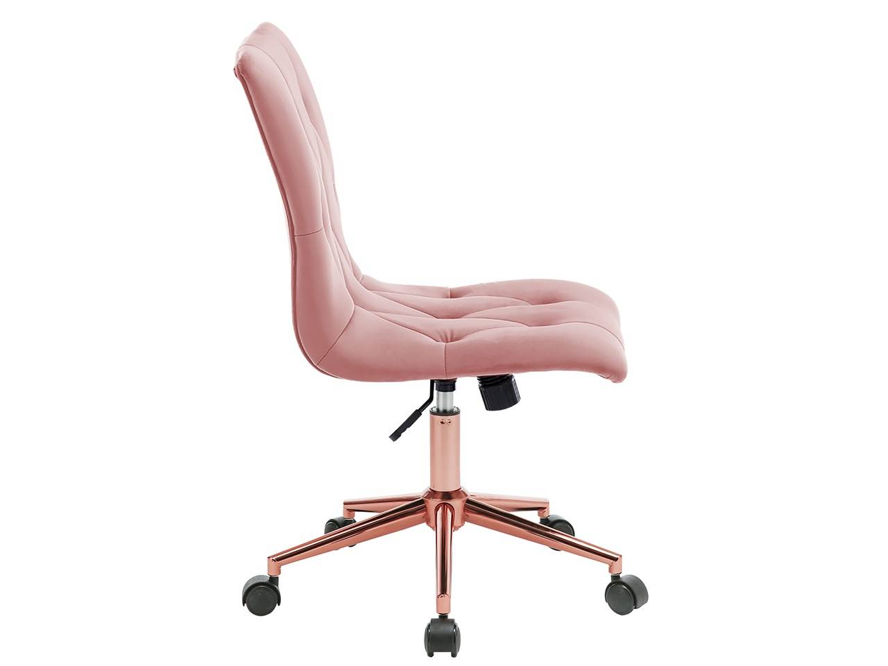 Swivel Height Adjustable Task Chair Armless Velvet Tufted Office Chair