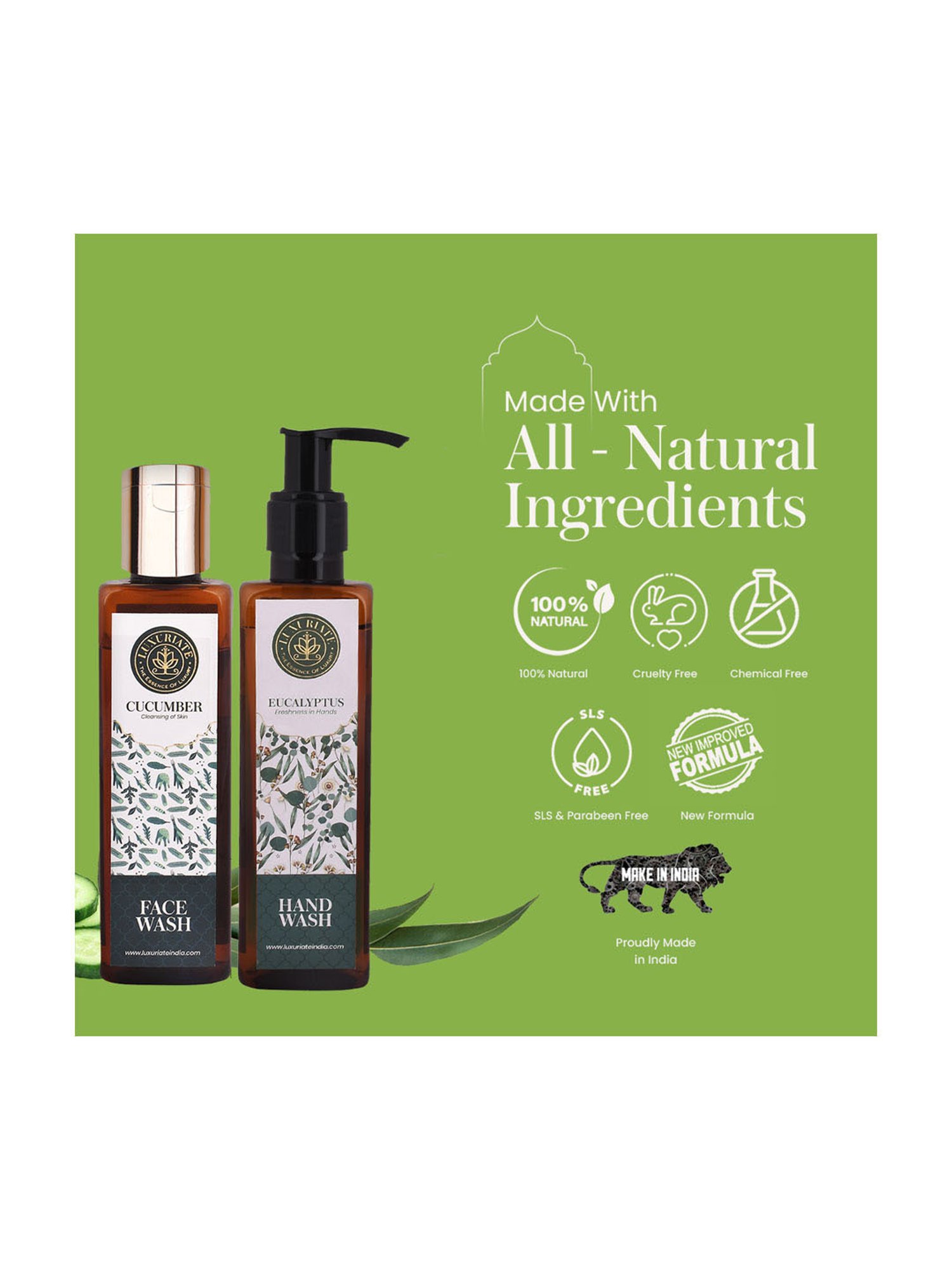 Luxuriate Lime Hand Wash and Tea Tree Face Wash Combo