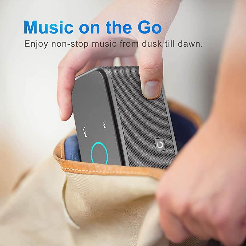 SoundBox Touch Portable Wireless Bluetooth Speakers with 12W HD Sound and Bass 20H Playtime Handsfree Speakers for Home TravelGunmetal Grey