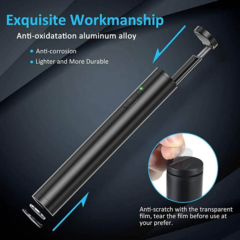 Selfie Stick Bluetooth, Lightweight Aluminum Phone Selfie Sticks, Extendable Monopod Compact Design, Compatible with iPhone 11 Pro Max/11 Pro/11, Galaxy S20 More