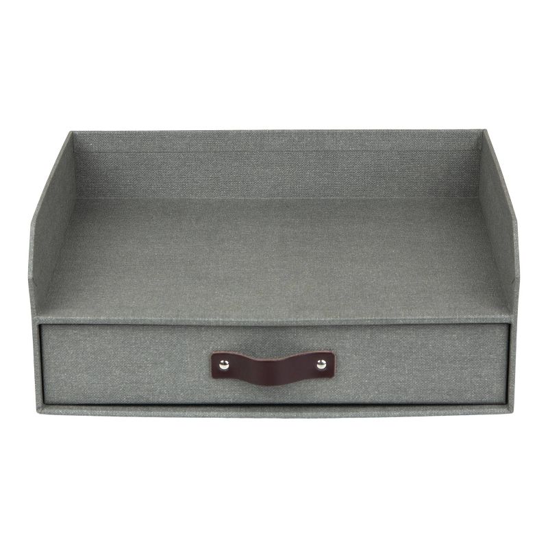 Walter Canvas Letter Tray with Drawer Gray - Bigso Box of Sweden