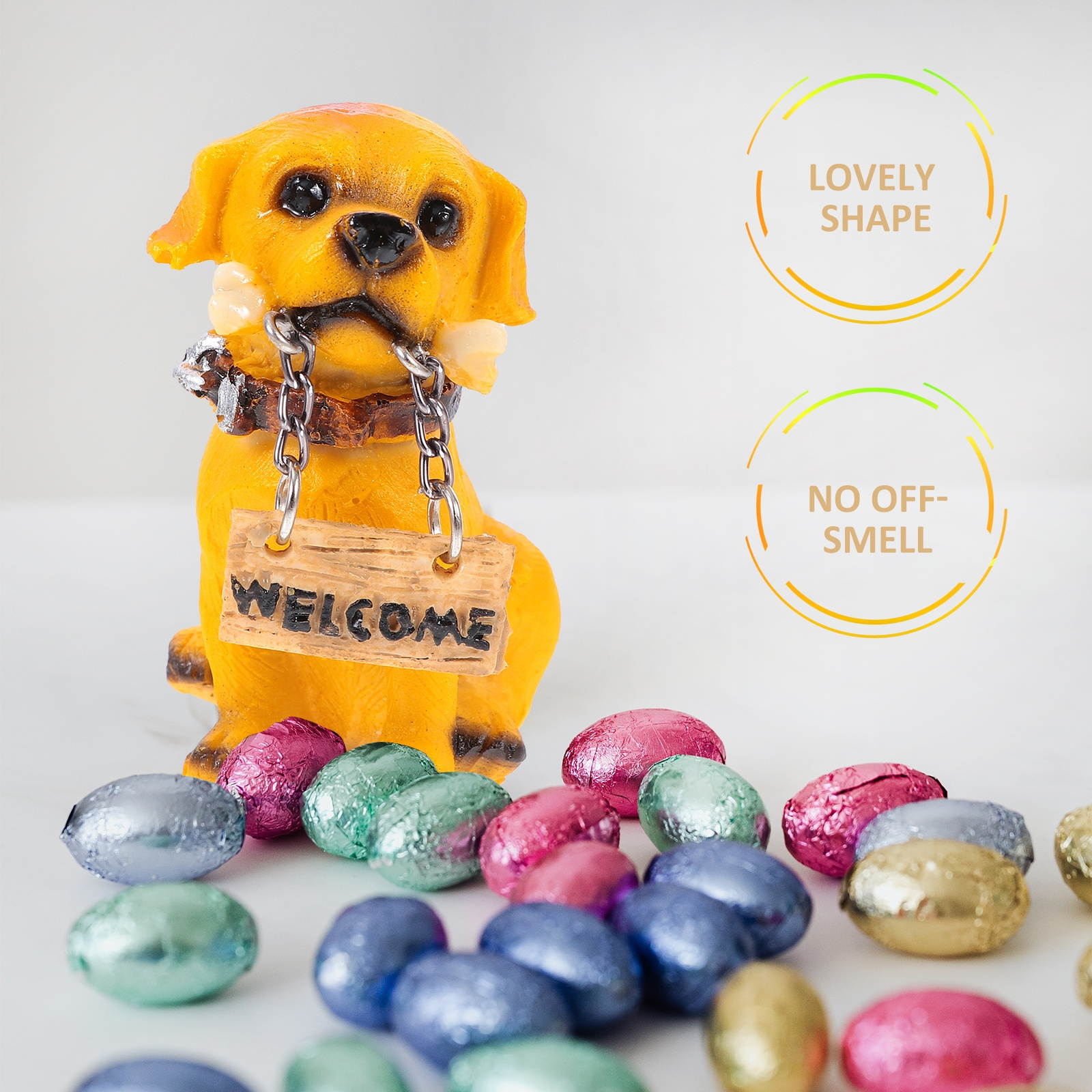 6pcs Lovely Resin Welcome Ornament Courtyard Decorative Craft Shop Welcome Ornament Resin Dog Decor Welcome Figurine