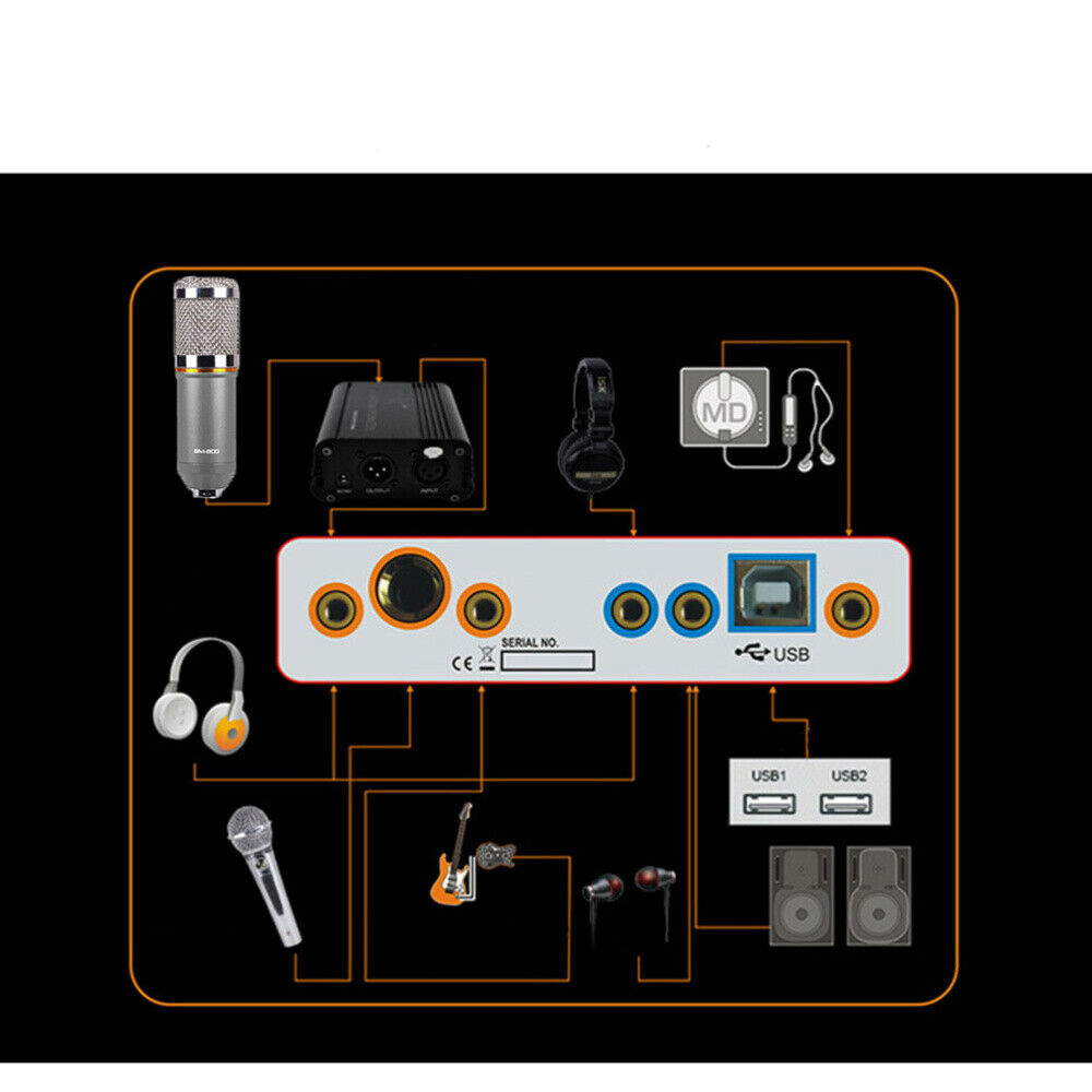 gold--BM800 Professional Suspension Microphone Kit Studio Live Stream Broadcasting Recording Condenser Microphone Set