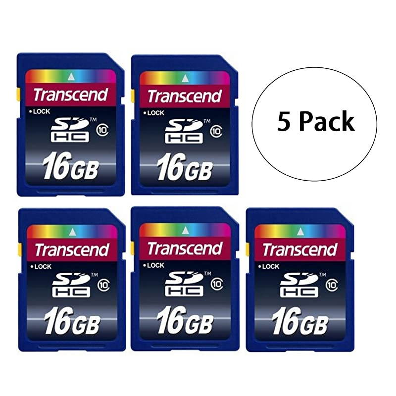5 Pack  TS16GSDHC10 5 x 16GB SDHC Class 10 Flash Memory Card