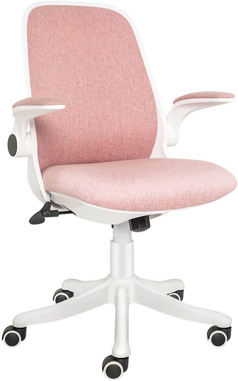 ELECWISH Office Chair Ergonomic Desk Chair Mid Mesh Back Swivel Seat Adjustable Lumbar Support Executive Chair with Flip-up Armrests