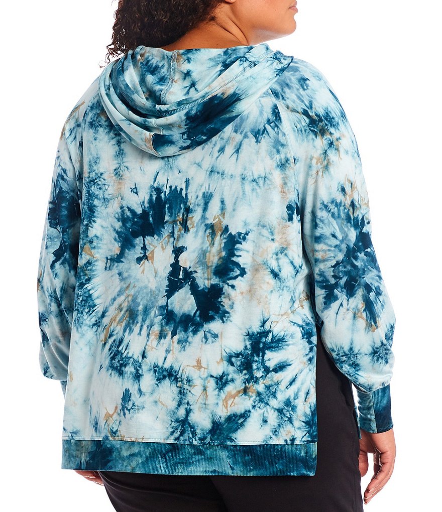 Kinesis Plus Size Everyday Hi-Low Hem Soft Stretch Fleece Long Sleeve Hoodie