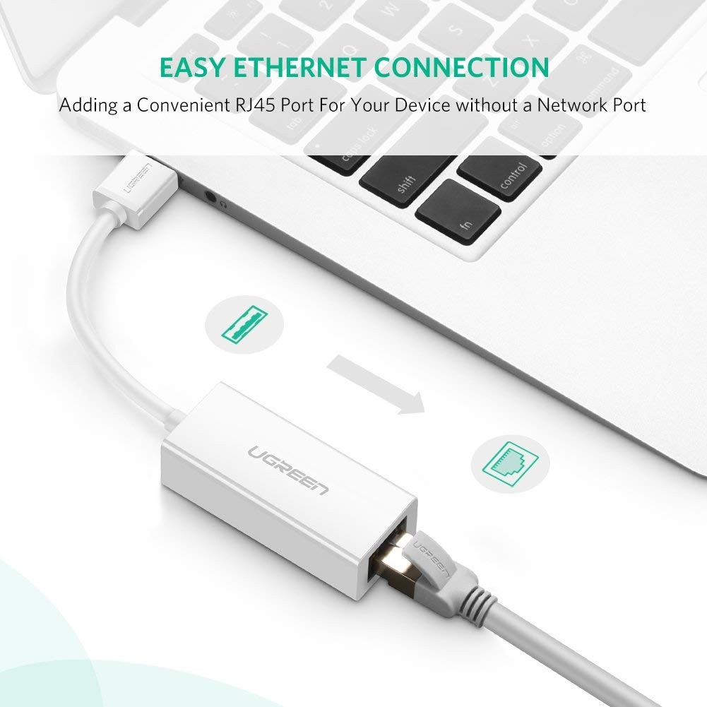 ESTONE Network Adapter USB 3.0 To 10/100/1000 Mbps Ethernet  Gigabit RJ45 Ethernet LAN Supports Nintendo Switch for windows /VISTA/WIN7/win8/win8.1/Mac /IOS/ANDROID-White