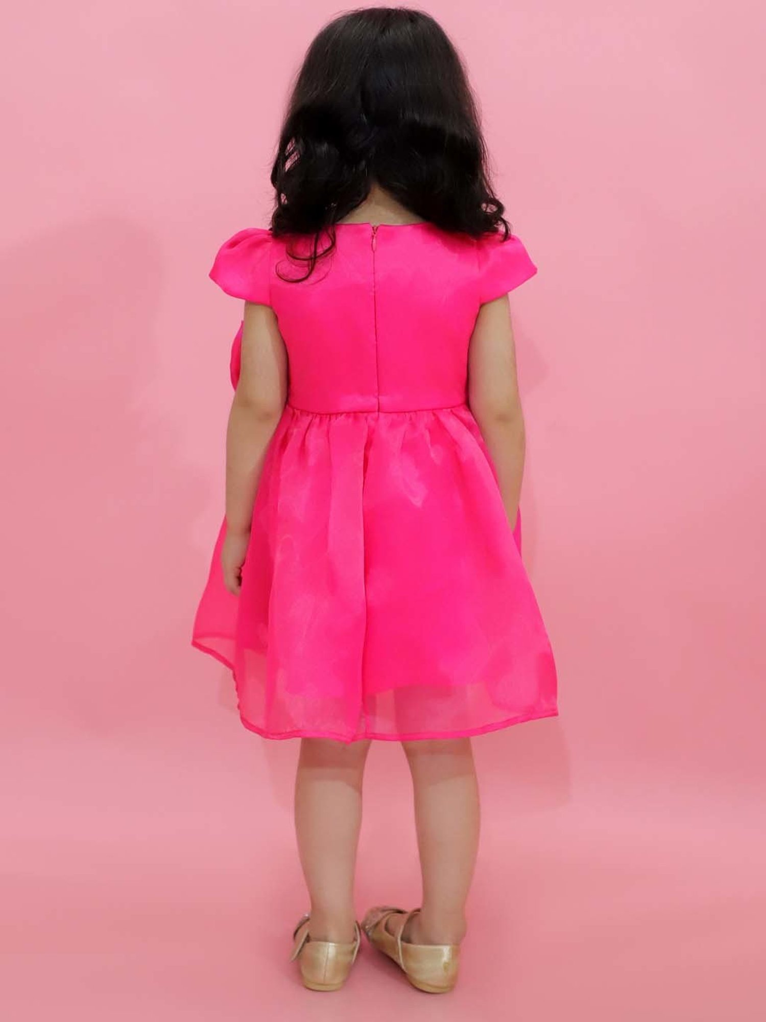 KidsDew Kids Fuchsia Pink Applique Dress