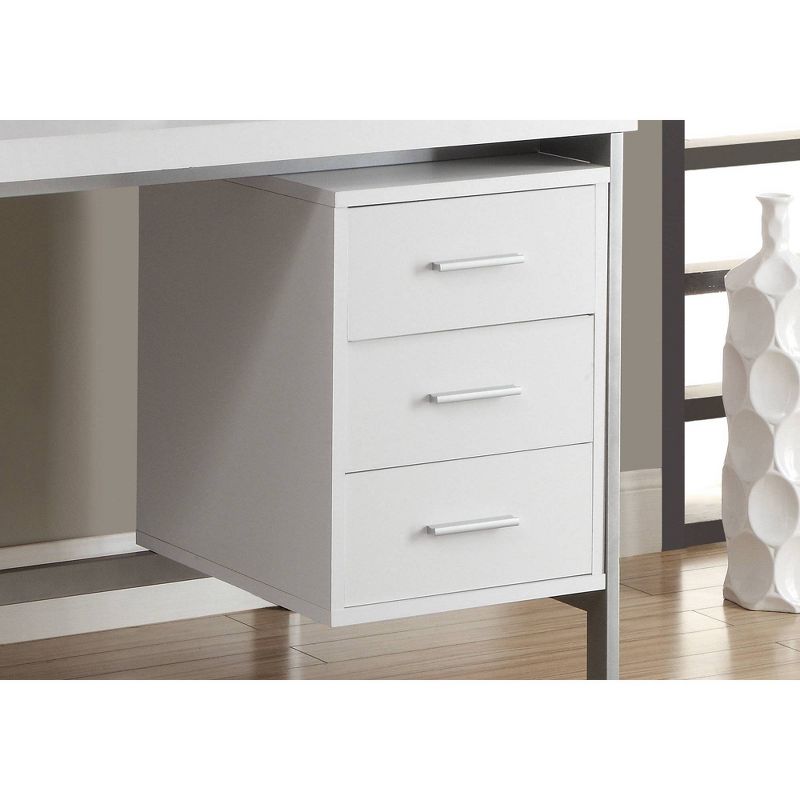 Hollow Core Desk with Silver Metal - White - EveryRoom