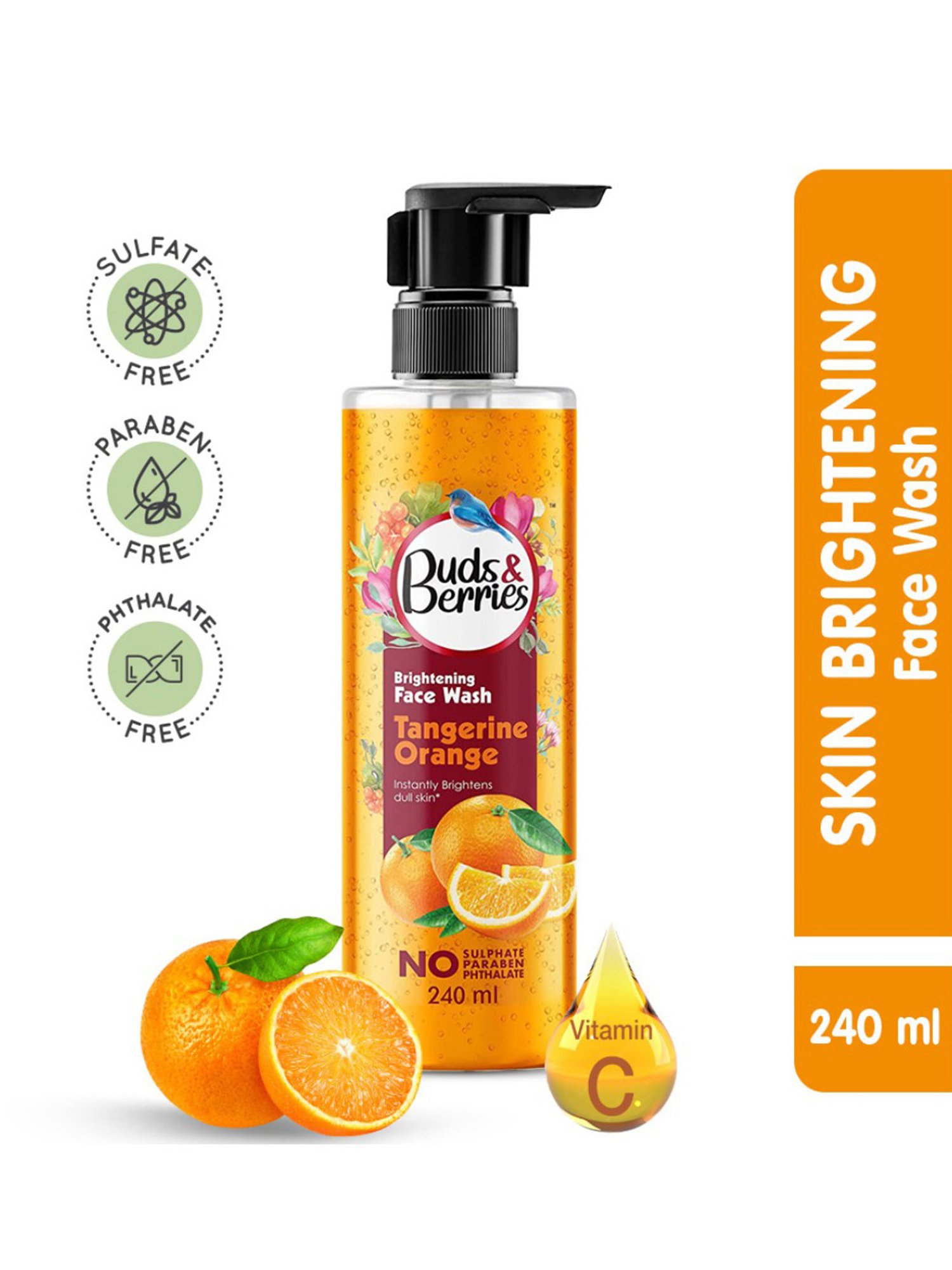 Buds & Berries Tangerine Orange Brightening Face Wash - 240 ml