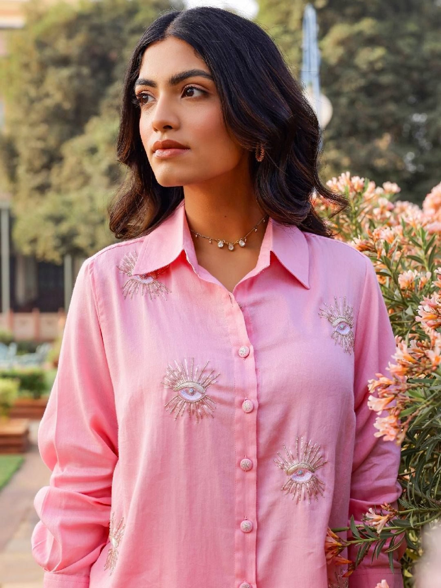 Gulaal Pink Frida Printed Shirt with Pant