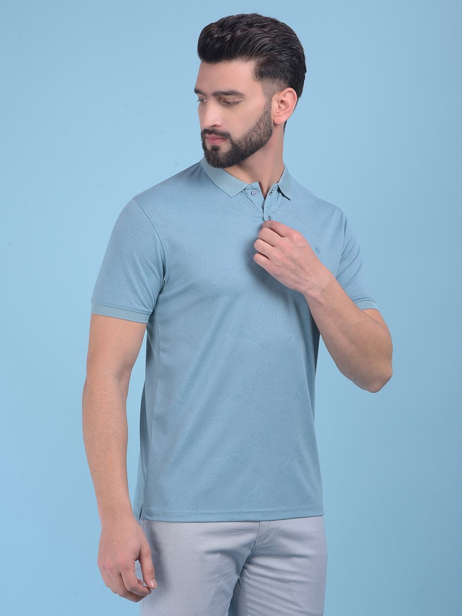 Crimsoune Club Green Cotton Slim Fit Polo T-Shirt