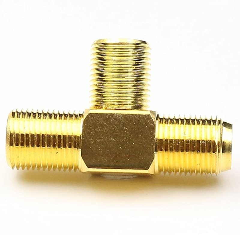 F Female Coax Cable Connectors, F Type Coaxial Splitter 3 Way TV Combiner Splitter Female to 2 Female Adapters for TV Video VCR Antenna TV Cable Satellite Tuner Antenna 5Packs