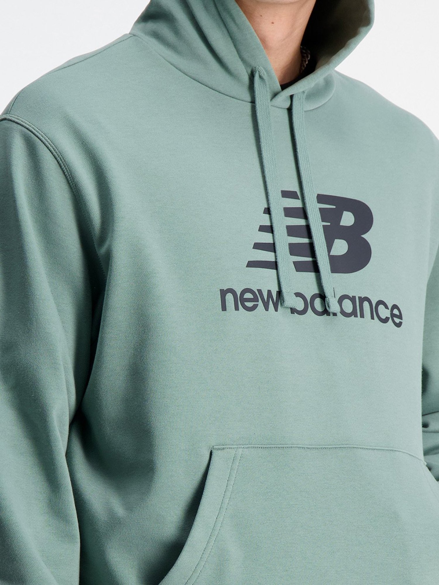 New Balance Green Comfort Fit Logo Print Hooded Sweatshirt