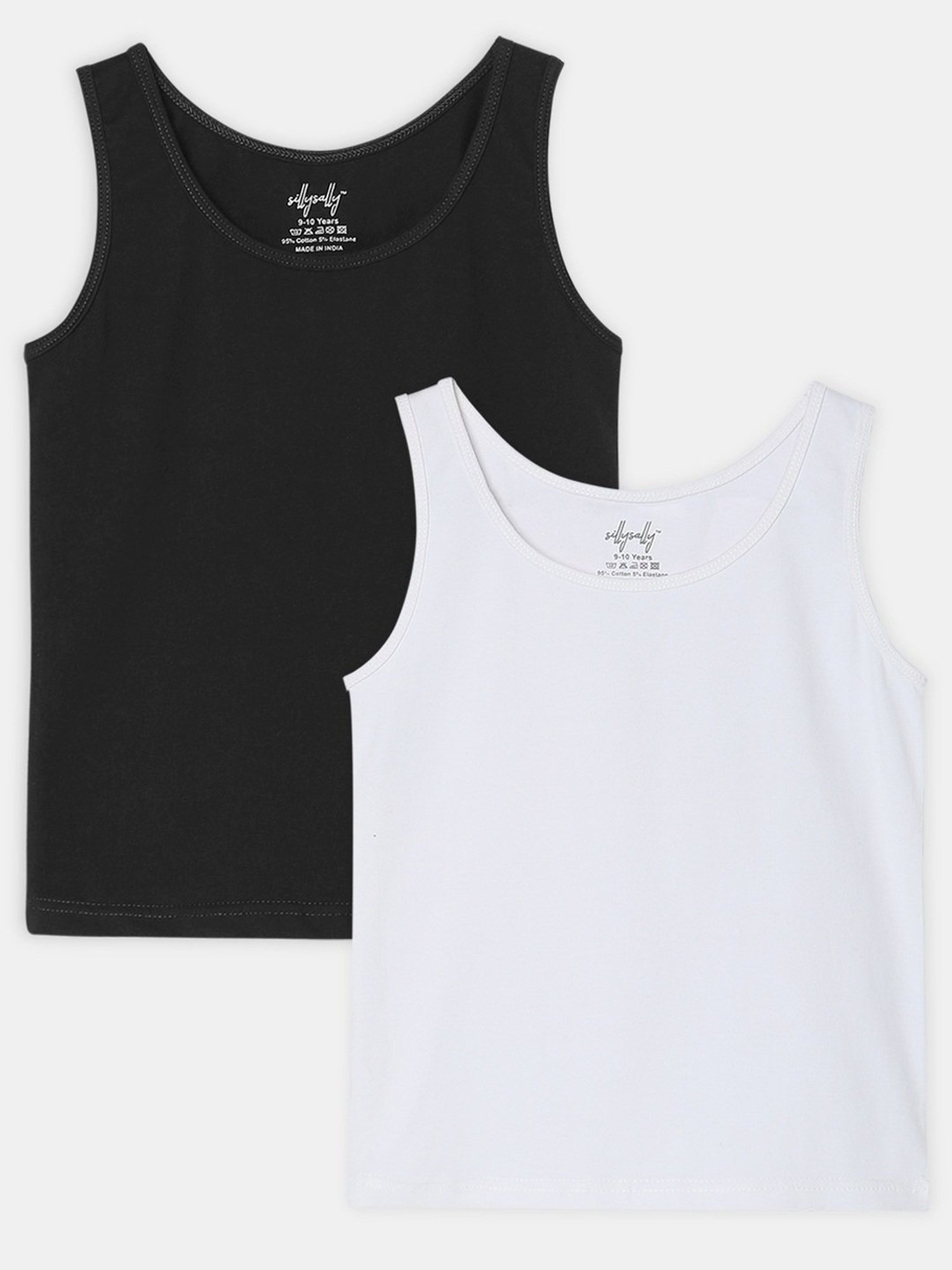 Sillysally Kids Black & White Regular Fit Vest