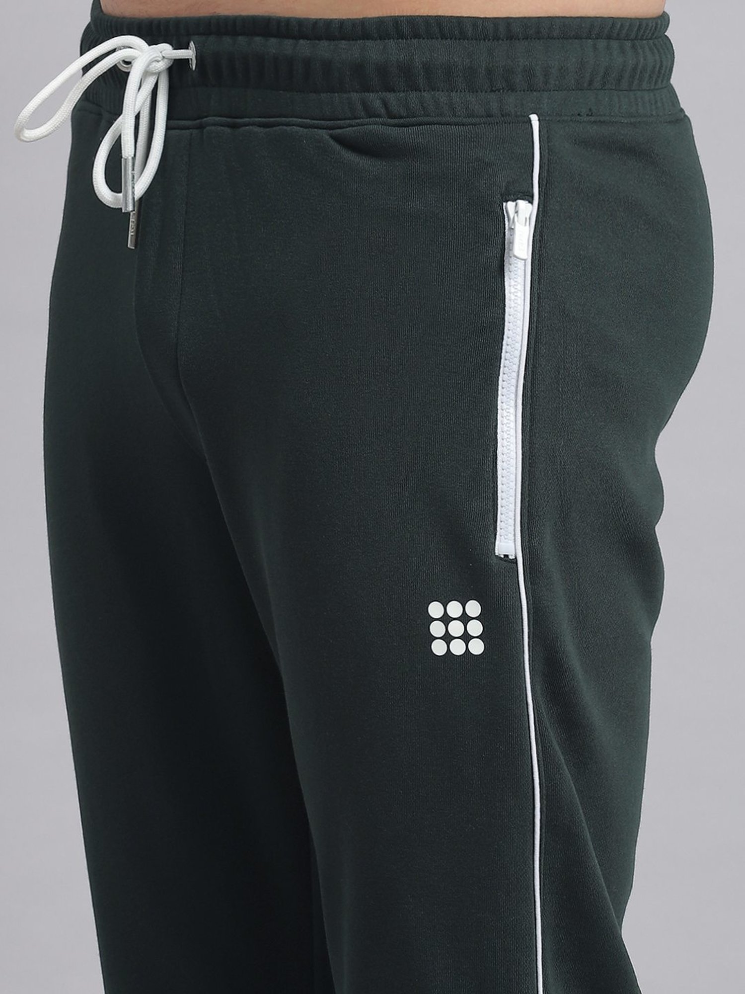 Rock.it Bottle Green Regular Fit Striped Tracksuit