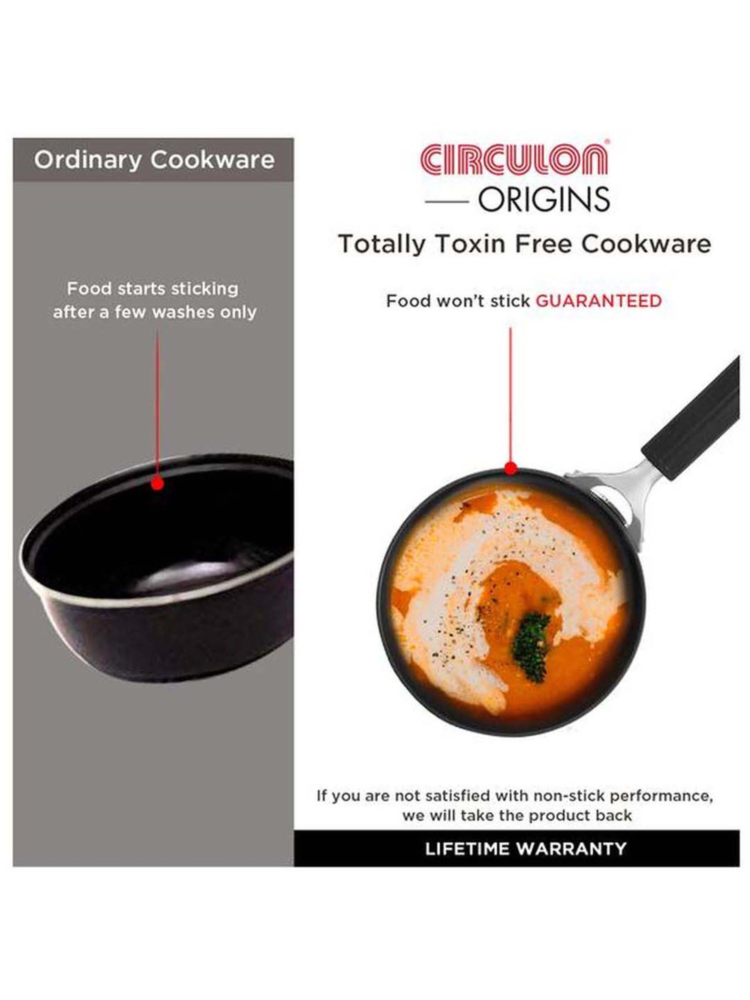 Circulon Origins 16cm Saucepan Non-Stick + Hard Anodized, Black (Suitable For Gas & Induction)