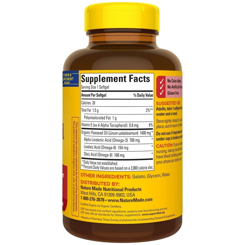 Nature Made Flaxseed Oil 1400 mg Softgels - 100ct