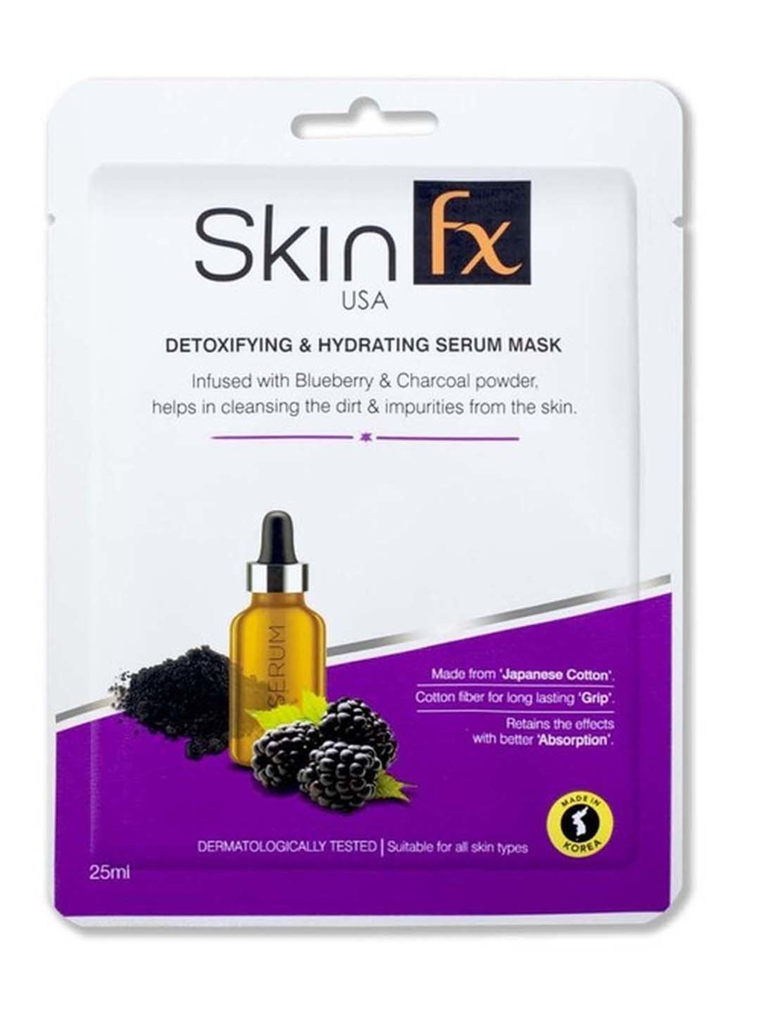 Skin Fx Detoxifying, Hydrating, Brightening and Moisturising Facial Serum Mask - Pack of 2