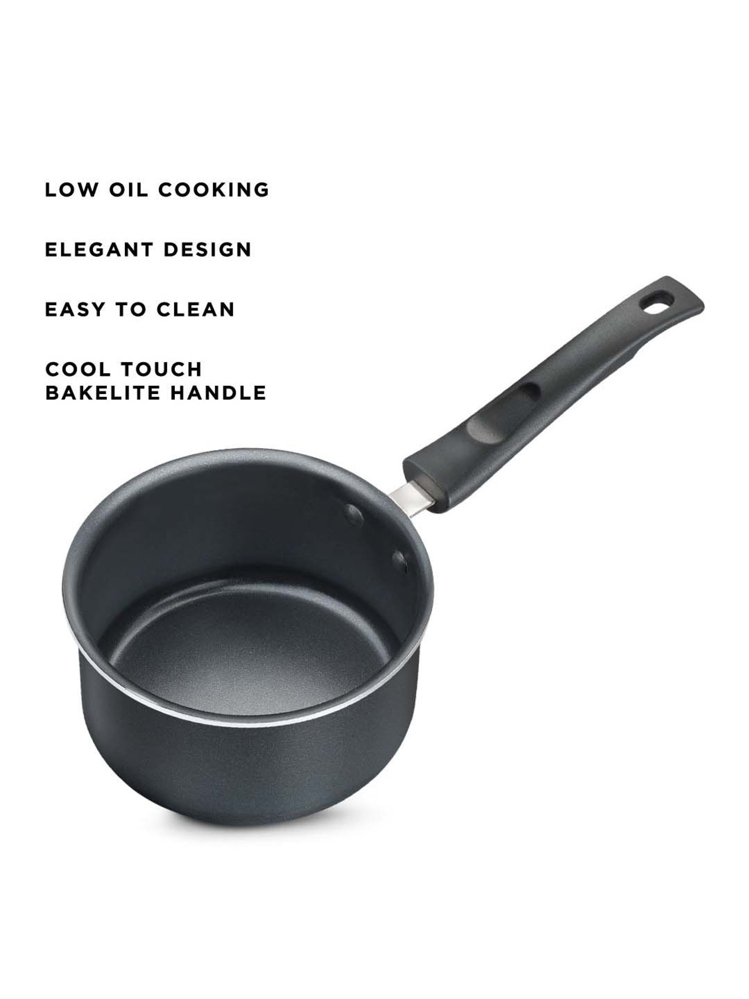 JUDGE Everyday Black Aluminium 16 cm Sauce Pan (1.6 L)