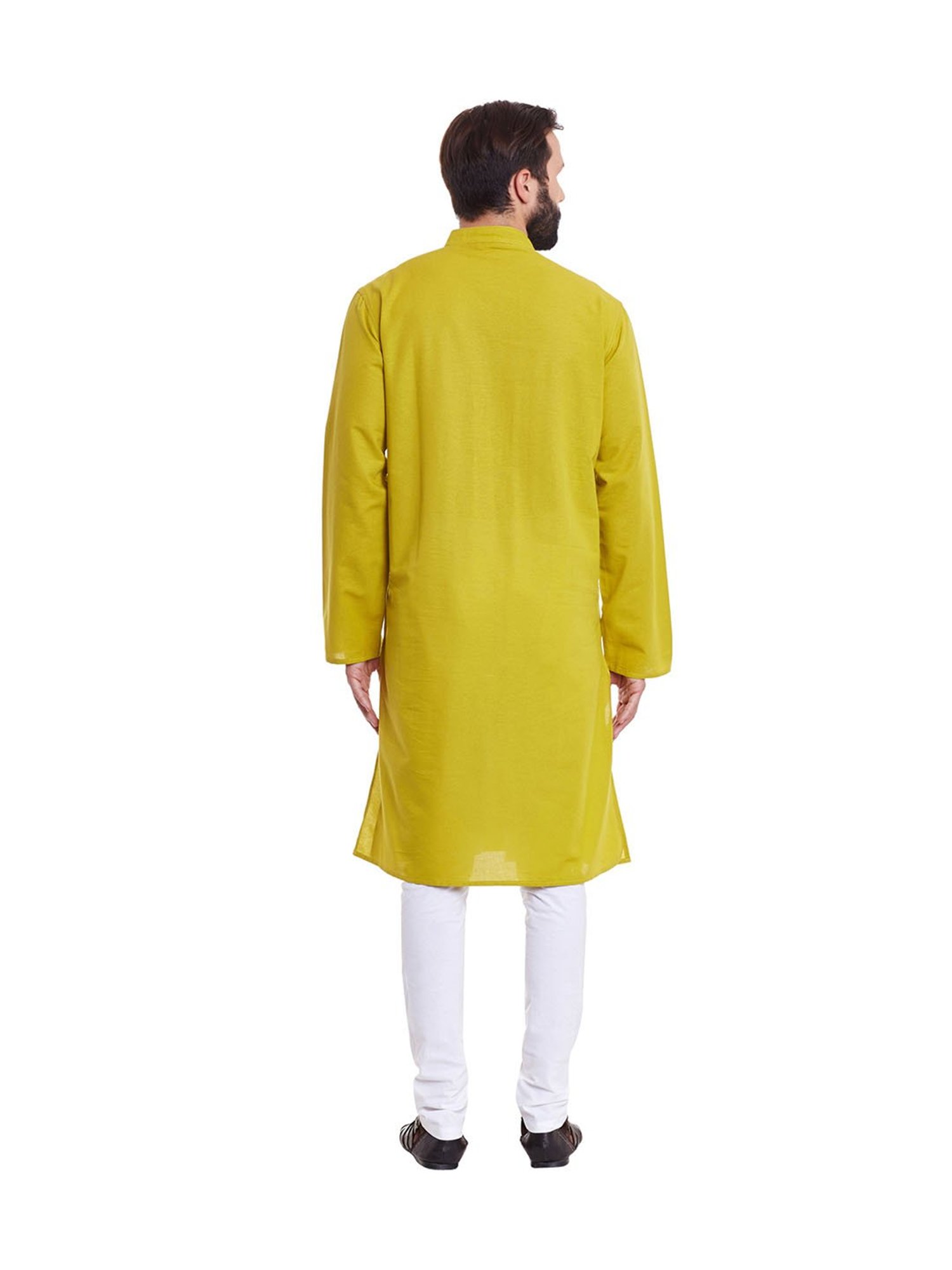 Even Yellow Linen Kurta